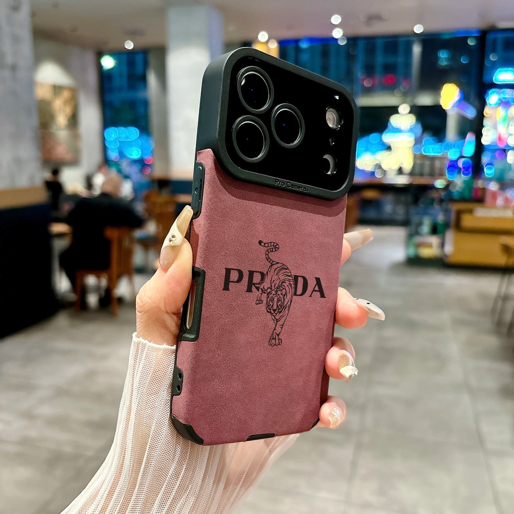 Microfiber Leather phone case for iphone 17 16 15 14 plus 13 12 11 pro max 16E cover Luxury funda Italy tiger streetwear cases