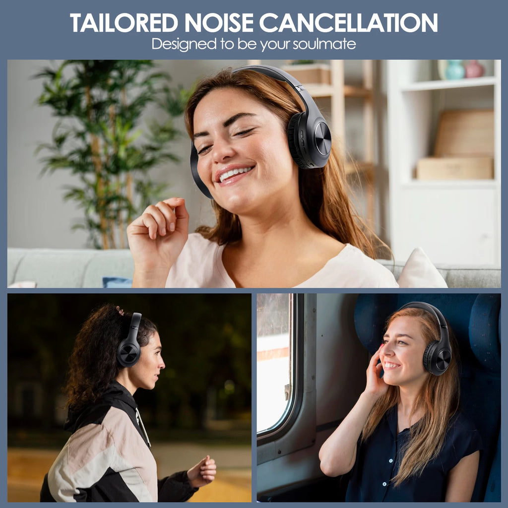 Siindoo JH-ANC923 Active Noise Cancelling Wireless Headset Foldable Over-Ear Bluetooth Headphones With Mic HiFi Stereo Deep Bass - TechSmartX