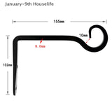 Wall Hanging Basket Iron Flower Pot Plant Support Hanger Hook Indoor Outdoor Home Garden Hanging Lantern Decoration - TechSmartX