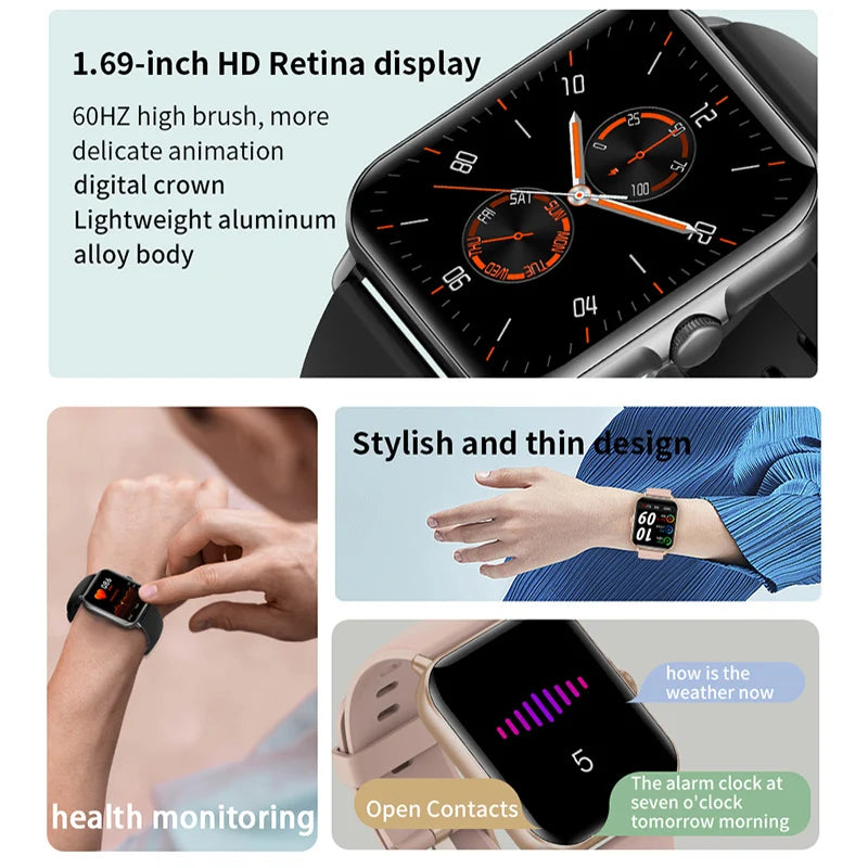 2025 Digital Smartwatch Sports Fitness Men's Women Smart Watch Waterproof Wrist Watches for Ladies Kids Child Android IOS Phones - TechSmartX