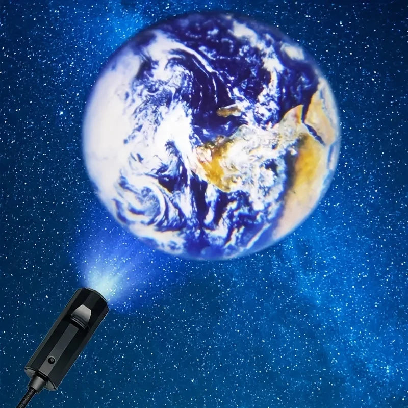 USB Ceiling Moon Earth Projection Atmosphere Light Starry Sky Lamp Night Light Romantic Bedroom Decoration Galaxy Projector - TechSmartX