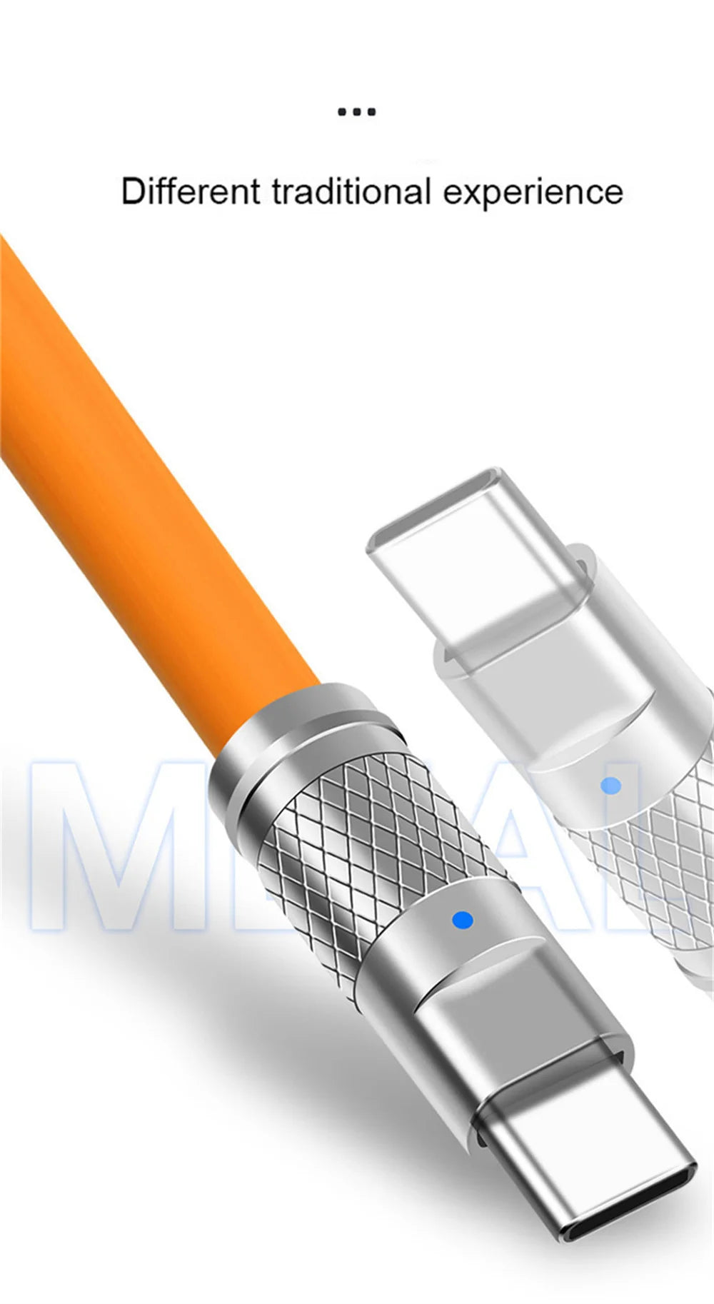 3PCS 120W Super Fast Charge Type-C Liquid Silicone Cable Quick Charge USB C Lines For Xiaomi Huawei Samsung USB Phone Data Wire