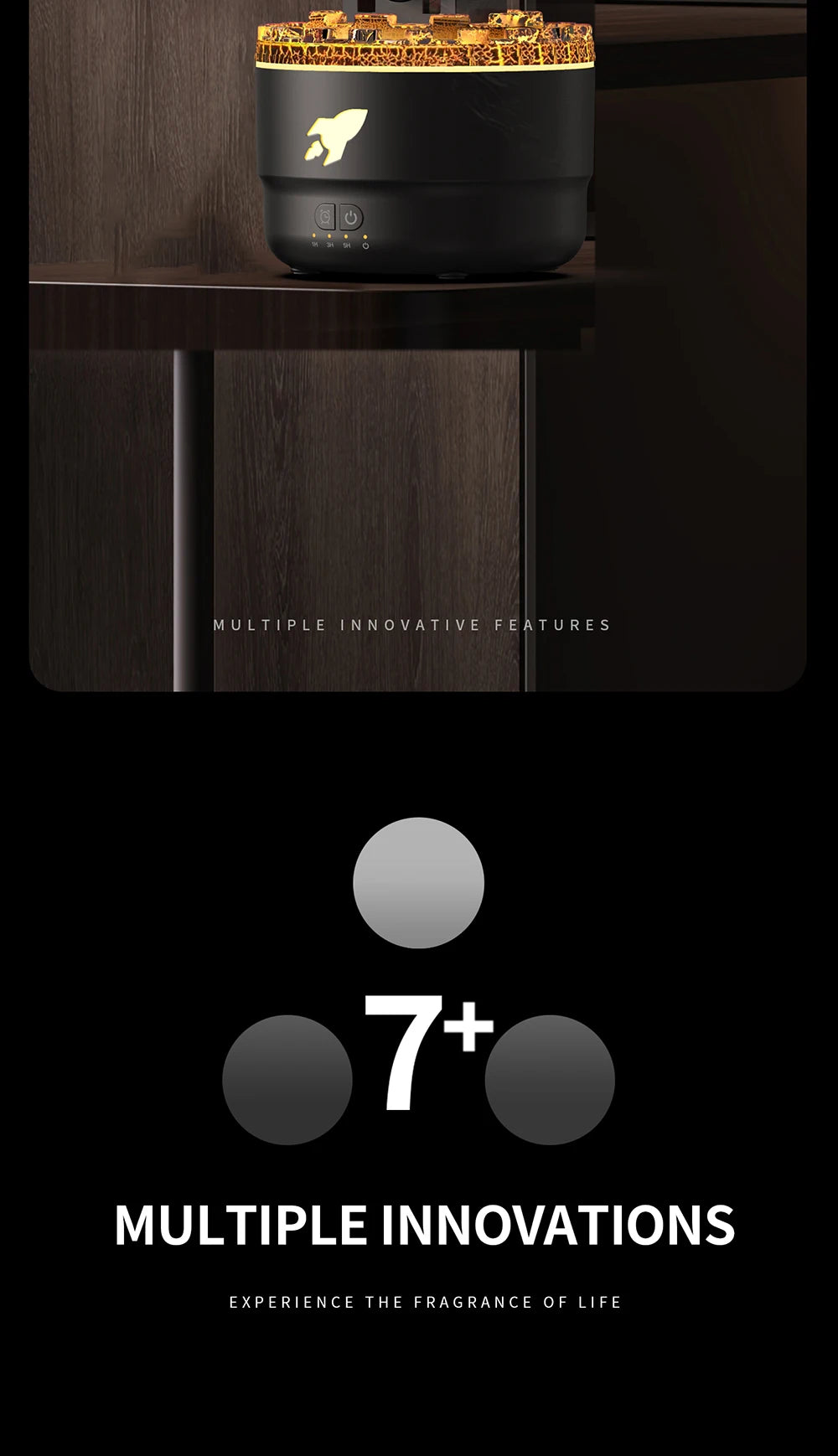 Creative Volcanic Crack Light Artillery Air Humidifier Aromatherapy Diffuser for Home Desktop Ring Spray Electric Aroma Diffuser - TechSmartX