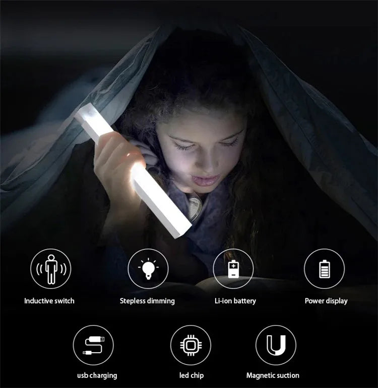 Motion Sensor Lamp Night Light Wireless LED USB Type C Rechargeable Lamp for Kitchen Cabinet Bedroom Wardrobe Staircase Lighting - TechSmartX