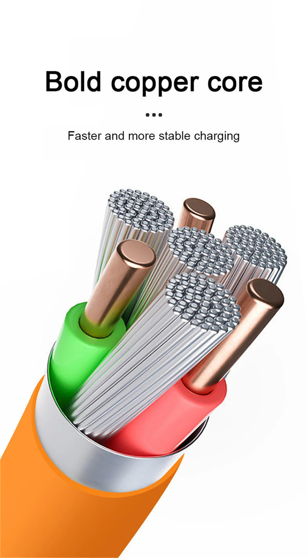 3PCS 120W Super Fast Charge Type-C Liquid Silicone Cable Quick Charge USB C Lines For Xiaomi Huawei Samsung USB Phone Data Wire