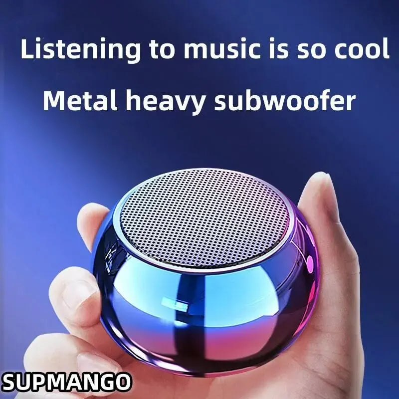 Wireless Bluetooth Speaker Portable Small Steel Gun Metal Heavy Stereo Surround Subwoofer Outdoor Mini Bluetooth Small Speaker - TechSmartX