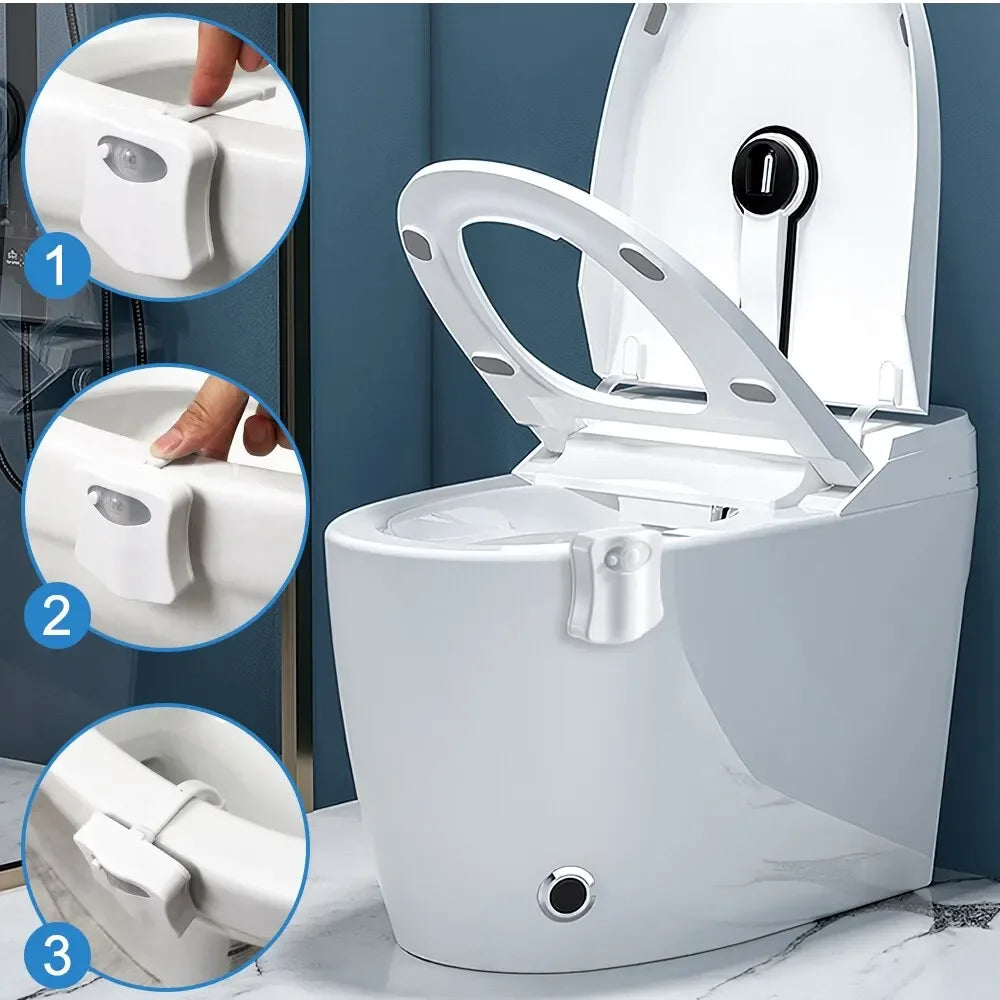Motion Sensor Light Wireless LED Night Light RGB 8colors Lamp Toilet Bathroom Atmosphere Light Colorful Sensor LED Night Lights - TechSmartX
