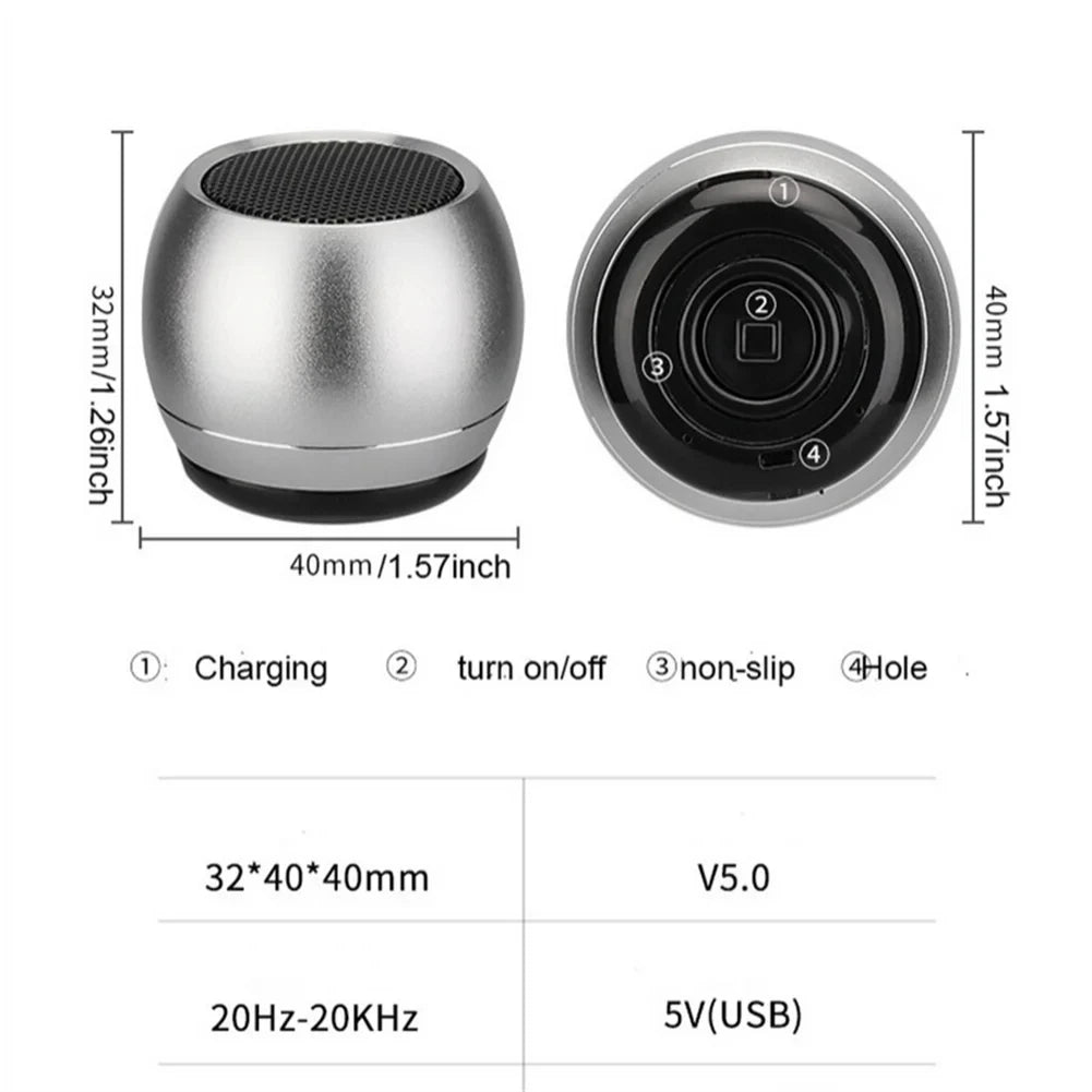 M1 Mini Bluetooth-compatible Small Speaker Portable Intelligent One Drag Two Small Steel Cannon Metal Wireless Sound Subwoofer - TechSmartX