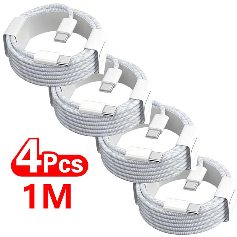 4PCS USB C Cable to USB C 100W Fast Charging Charger Cable Supports Fast Charging For iPhone 16 15 Samsung Xiaomi Huawei etc