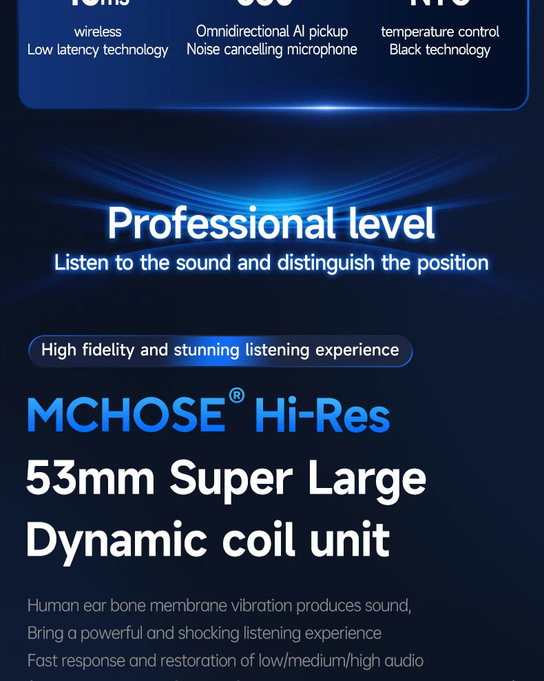 MCHOSE V9 pro E-Sports Headset with Microphone Tri-Mode Gaming USB Wireless 7.1 Channel Surround Sound Portable Audio Headphones - TechSmartX