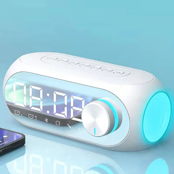 Alarm Clock Radio FM Bluetooth Speaker Portable Subwoofer Caixa De Som Sound Box Music Wireless Mini Woofers Bocina Lamp Column - TechSmartX