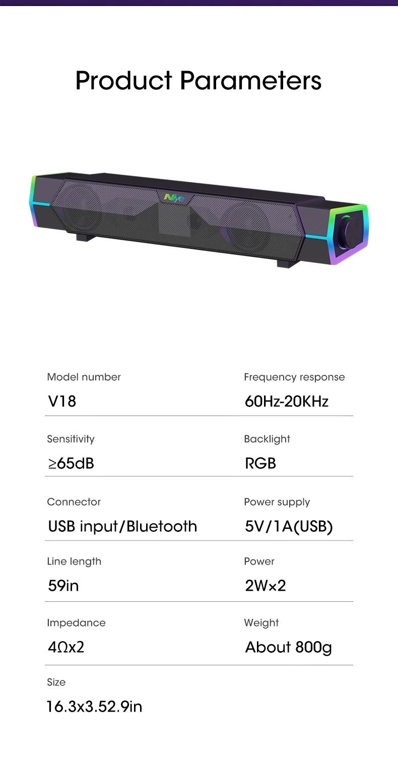 4D Computer Speakers Bluetooth 5.0 Wired Loudspeaker Surround Soundbar Speaker Stereo Subwoofer Sound bar for Laptop Notebook PC - TechSmartX