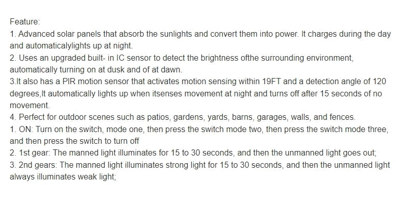 Powerful Outdoor Solar LED Street Light Waterproof Solar Lamp Garden Yard Pathway Wall Decoration External Lighting Fixture - TechSmartX