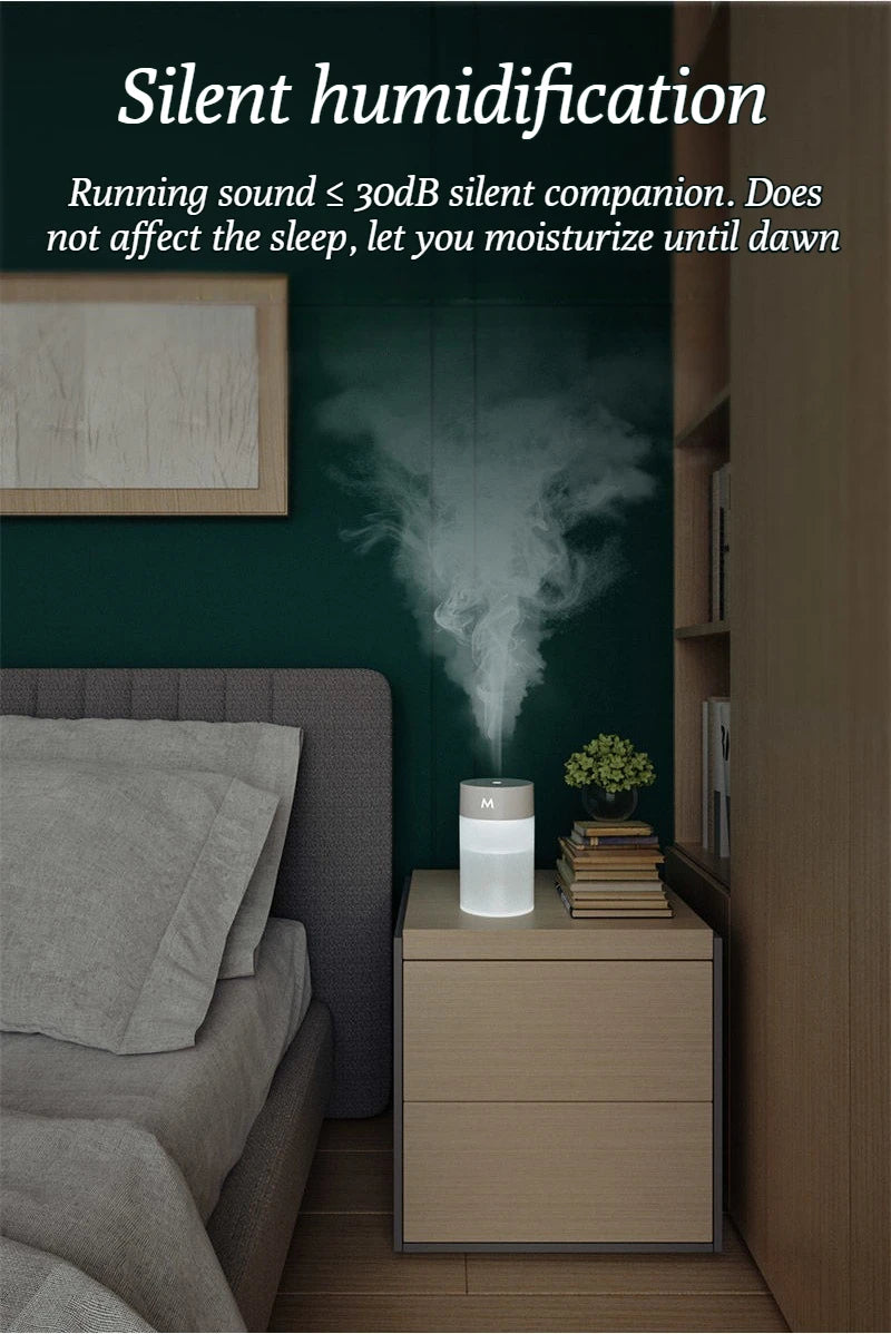 Household USB Humidifier Mini Silent Home Humidifier Car Portable Office Desktop Home Aromatherapy Colorful Humidifier - TechSmartX