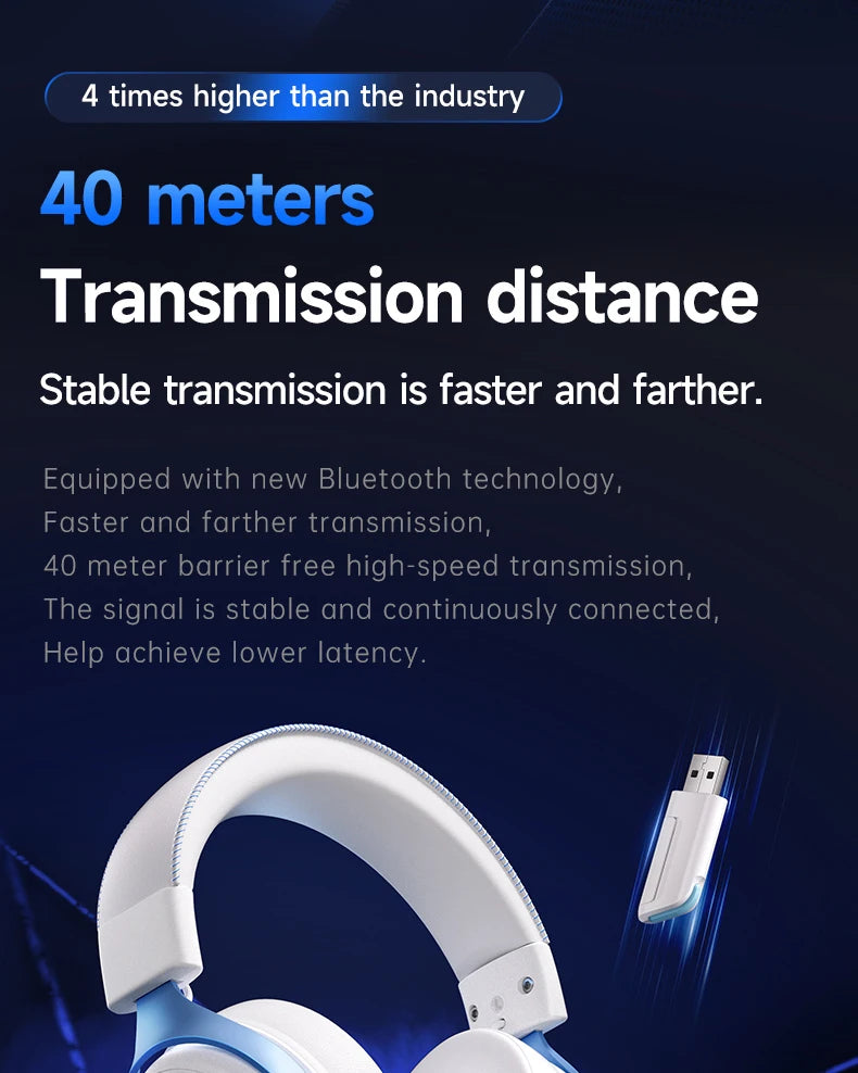 MCHOSE V9 pro E-Sports Headset with Microphone Tri-Mode Gaming USB Wireless 7.1 Channel Surround Sound Portable Audio Headphones - TechSmartX