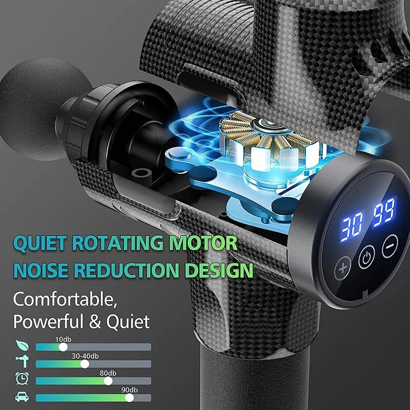 30 Level Massage Gun Fascia Deep Muscle Relax Body Neck Massager Electric Fitness Equipment Noise Reduction Male Female - TechSmartX