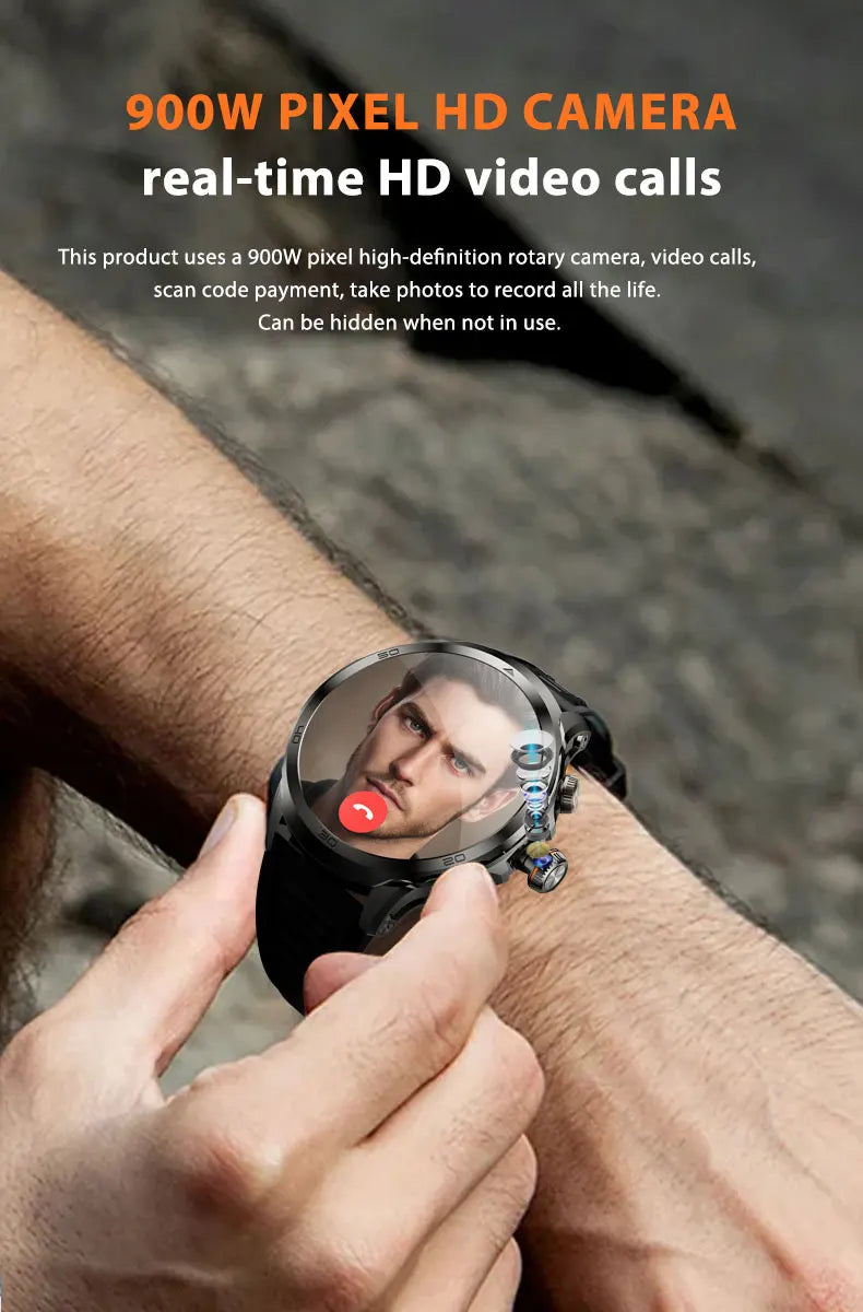 Original H19 Smart Watch Android 10.0 Smartwatch With 190° Rotary Camera GPS WIFI 1.95inch Larger Amoled Screen 256GB Storage - TechSmartX
