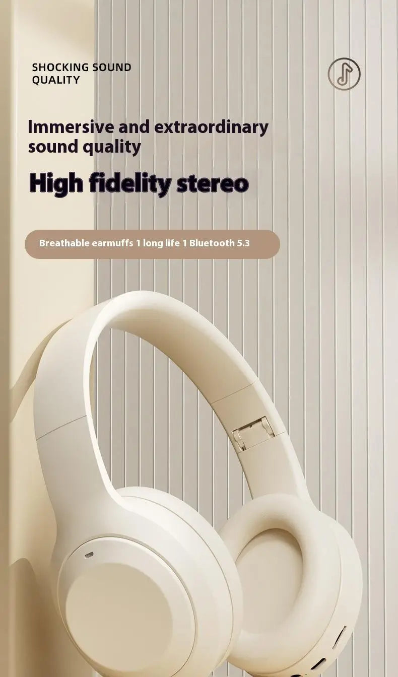 #Wireless Bluetooth 5.3 Headphones Over Ear HIFI Stereo Headsets True Sport Gamer Earphone TF/AUX Music Player with HD Mic Gifts - TechSmartX