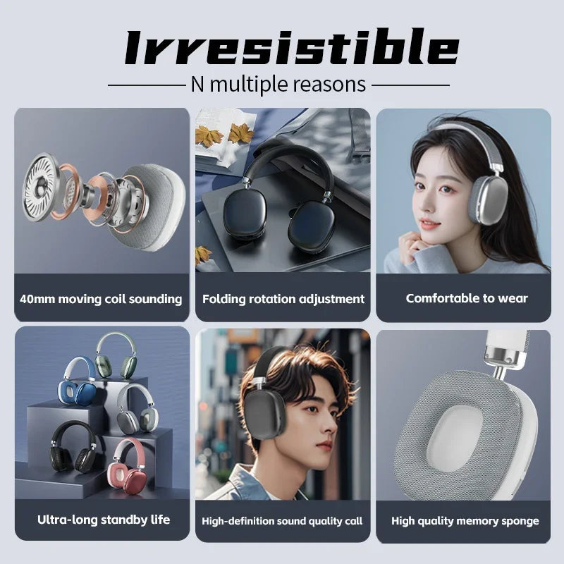 2025 NEW Air Max Bluetooth Earphone Over ear Wireless Headset stereo surround gaming Headphone For Apple Iphone Xiaomi Phone - TechSmartX