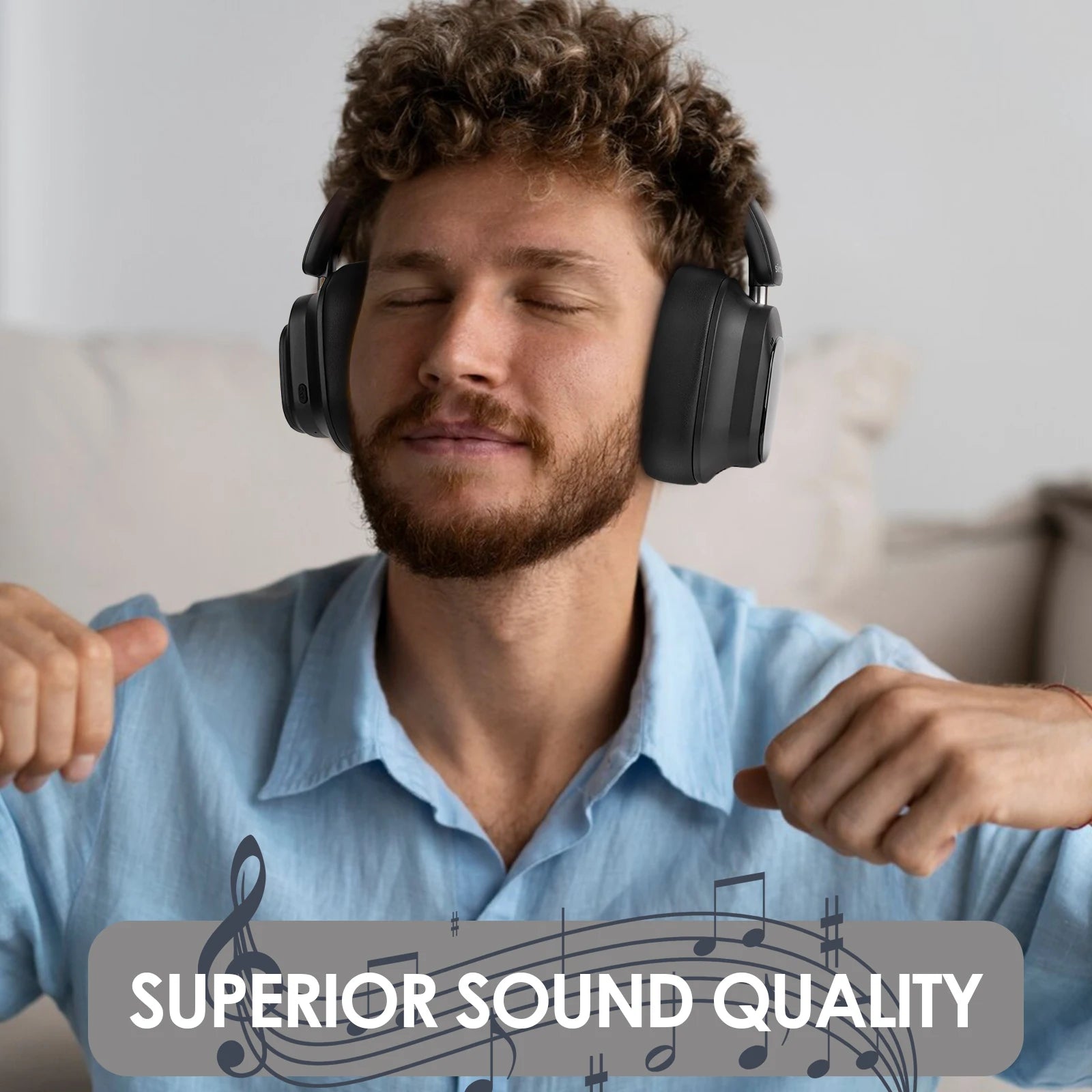 Siindoo NEWEST ANC930Plus Hybrid ANC Wireless Headphone, With Multi Magnetic Touch Control LED Screen AND APP Download 1GB MP3 - TechSmartX