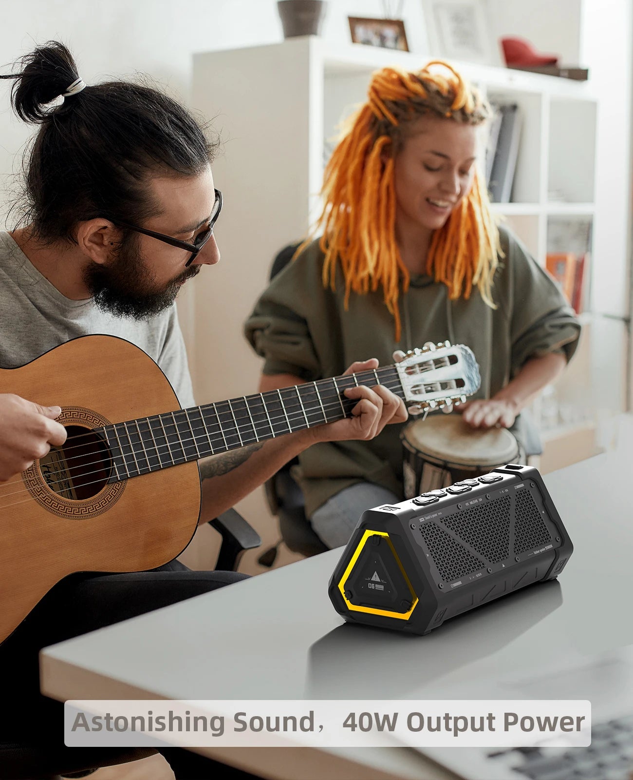 MLOVE P3 Outdoor Bluetooth Speaker, 40W Output Power Bluetooth 5.3 Speaker ,Stereo Sound IPX7 Waterproof,Micro SD Card,RGB Light - TechSmartX