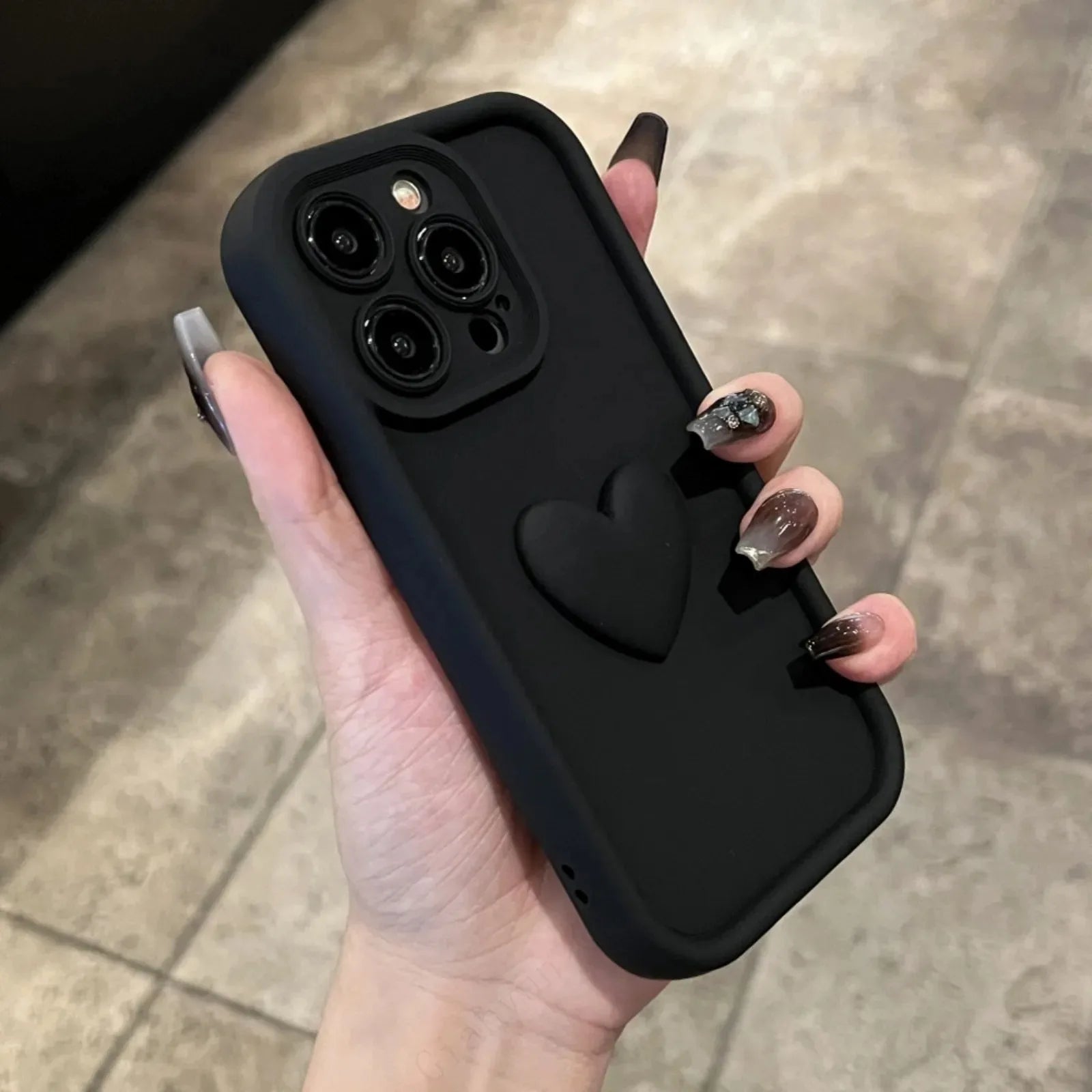 Luxury Cute 3D Love Heart Silicone Phone Case For iPhone 17 Air 16 15 13 12 11 14 Pro Max XR 16 Plus Shockproof Candy Back Cover