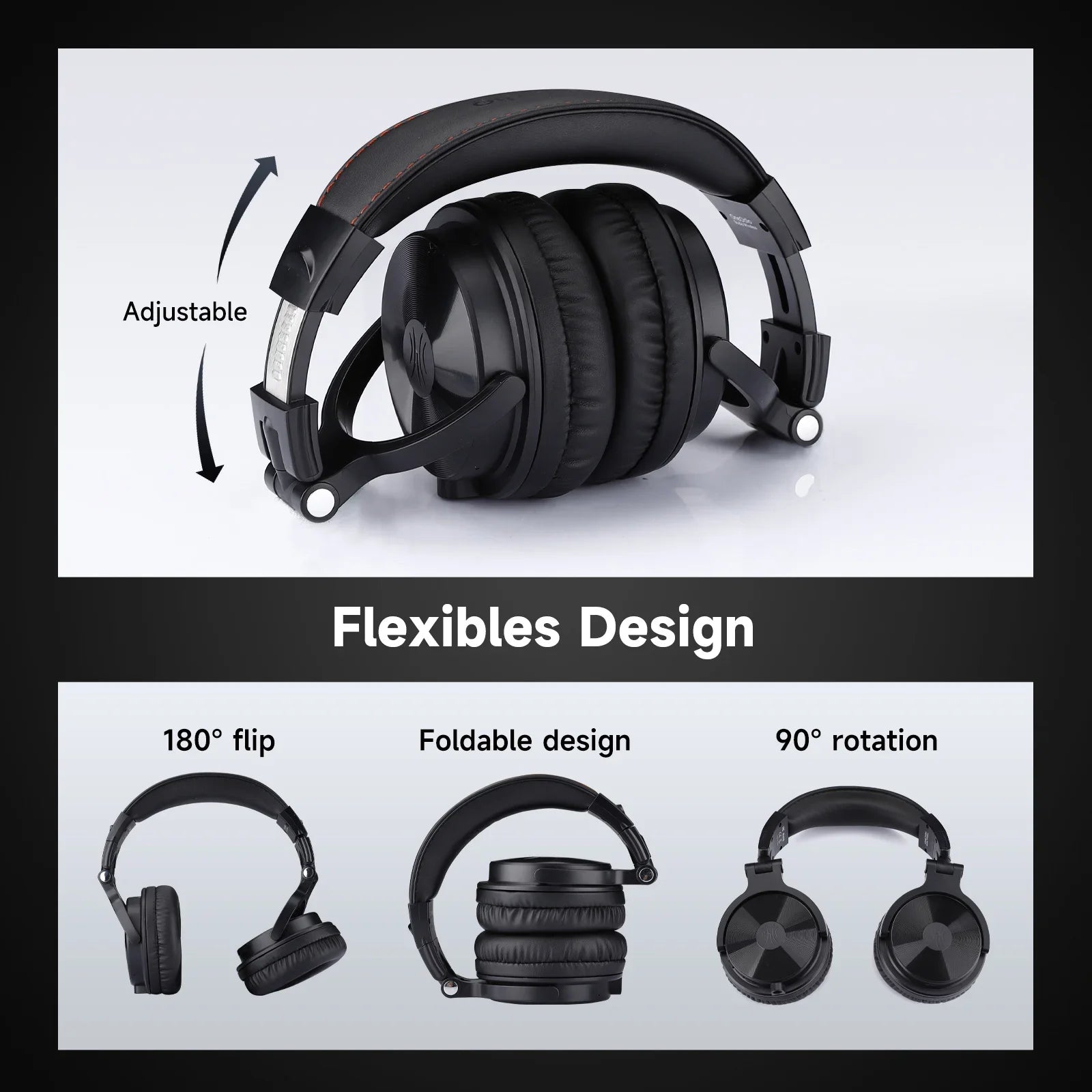 Oneodio Pro-C Bluetooth Wireless Headphones With Mic 110Hr Hi-Res Over Ear Bluetooth 5.2 Headset Earphone For Phone PC Sports - TechSmartX