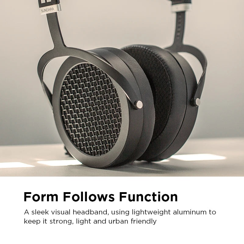 HIFIMAN SUNDARA Over-Ear Full-Size Planar Magnetic Headphones (Black) with High Fidelity Design Metal Casing - TechSmartX