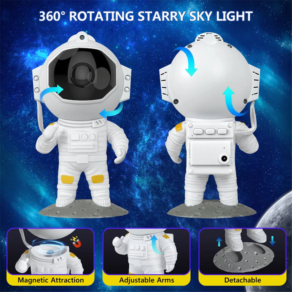 Astronaut Galaxy Starry Sky Projector Night Light Remote Control Rocket Nebula Projection Lamps For Bedroom Christmas Kids Gift - TechSmartX
