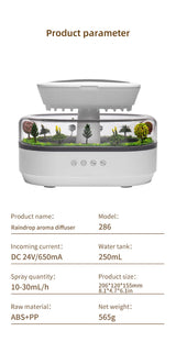 Aroma Humidifier Raindrop Air Humidifier Colorful Light White Noise Essemtial Oil Diffuser Home Ultrasonic Fragrance Diffuser - TechSmartX