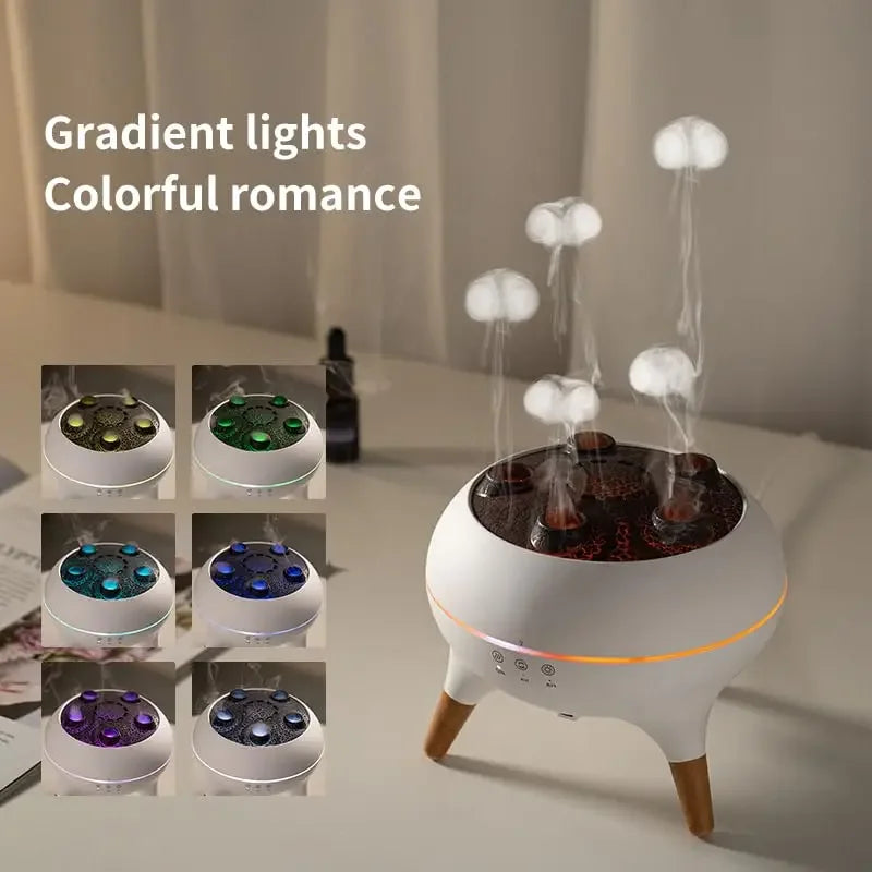 Dynamic Jellyfish Air Humidifier 250ml Essential Oil Diffuser Remote Control Bedroom Humidifier With 7 Colorful Night Lights - TechSmartX