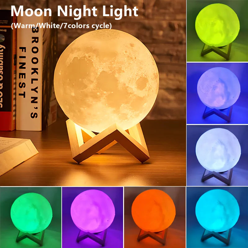 Book Light LED Moon Light Galaxy Light, Moon Night Light, Girl, Boy, Child Birthday Gift, Bedroom Decoration Indoor lighting - TechSmartX