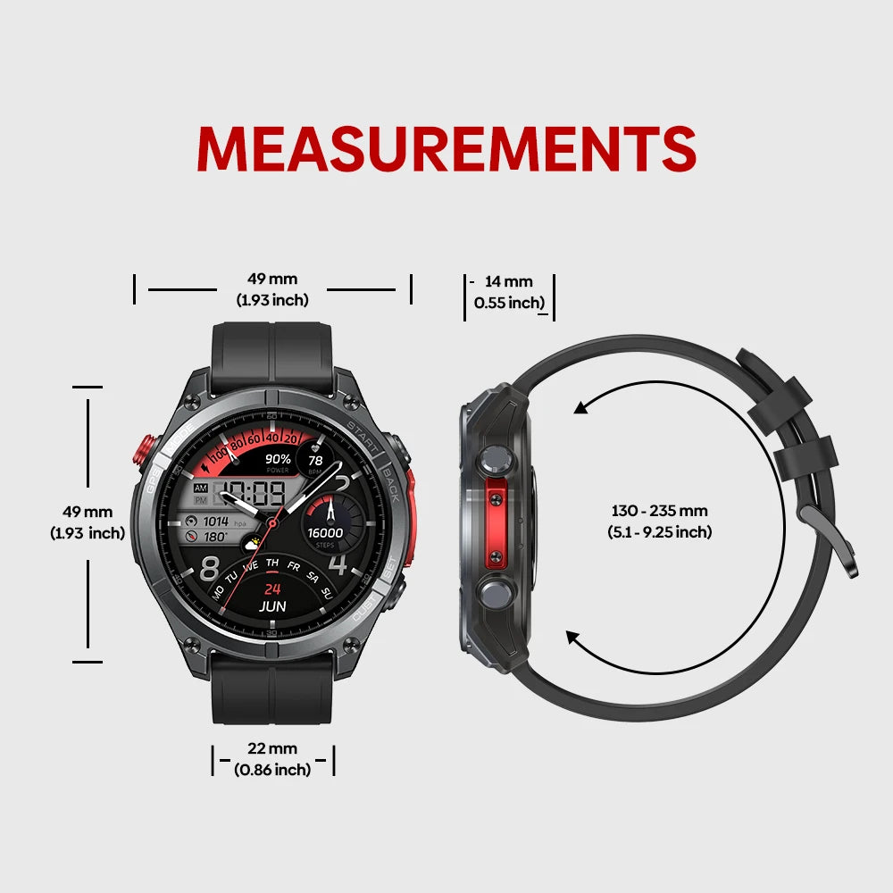 New Ciberer Vertix Stratos 4 GPS Smart Watch 1.43''AMOLED Display Built-in Compass Flashlight 170+ Sports Modes 5 ATM Smartwatch - TechSmartX