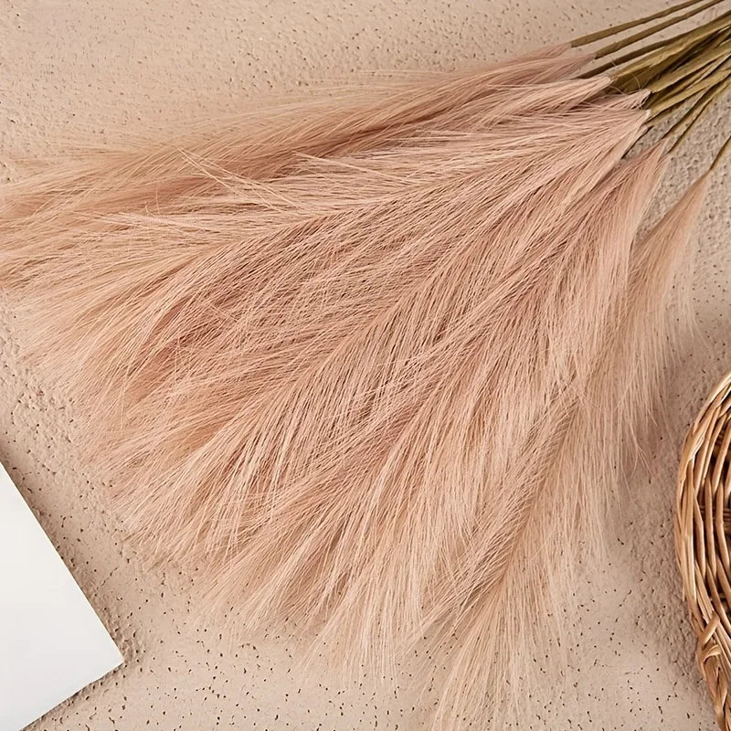 10pcs Faux Pampas Grass, Pampas Grass For Floor Vase, Pampas Grass Decor Tall For Vase Fillers, Boho Rustic Farmhouse Home Decor - TechSmartX