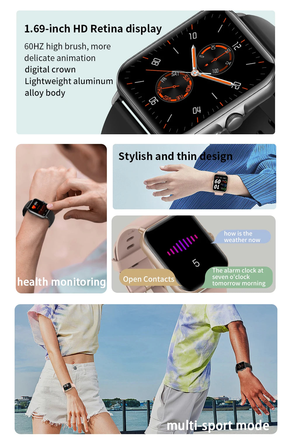2025 Digital Smartwatch Sports Fitness Men's Women Smart Watch Waterproof Wrist Watches for Ladies Kids Child Android IOS Phones - TechSmartX