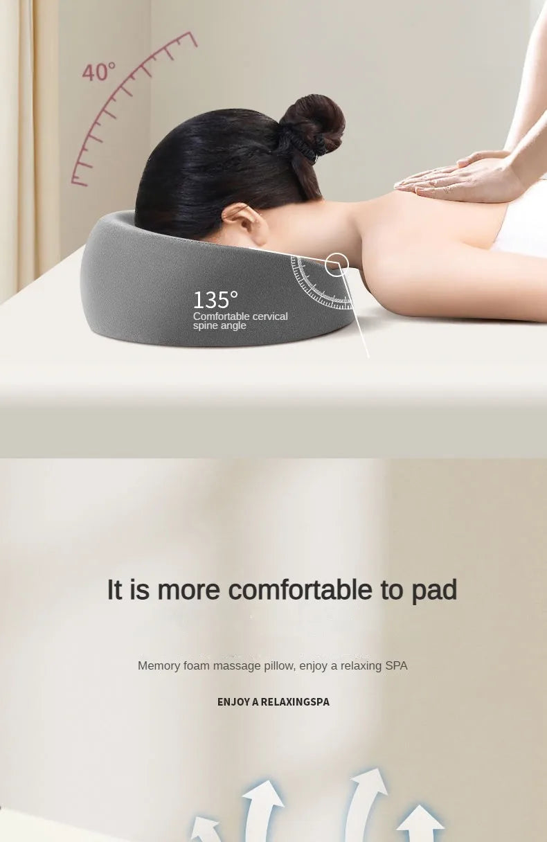 Face Down Pillow Prone Pillow for Prone Face Down Resting Comfort Memory Foam Ergonomics Home Massage Headrest for Beauty Salon - TechSmartX