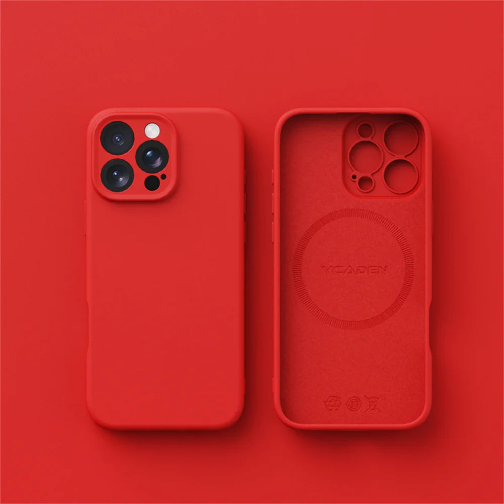 Luxury Liquid Silicone For Magsafe Case For iPhone 17 Air 16 Plus 15 14 13 12 Pro Max 17Pro Wireless Charging Skin Smooth Cover