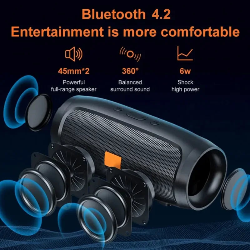 TF USB Bluetooth Speaker Dual Speaker Stereo Outdoor Tfusb Playback Fm Voice Broadcasting Portable Subwoofer Wireless Speaker - TechSmartX