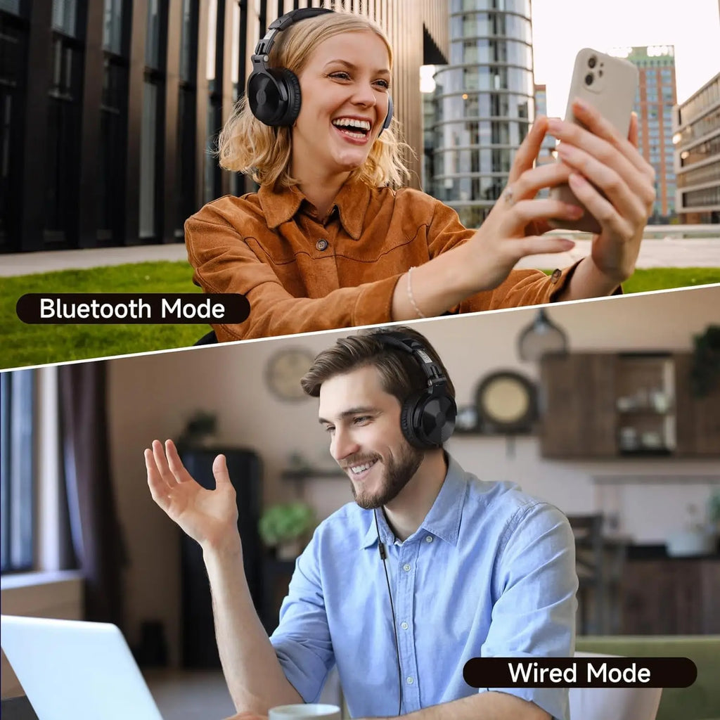 Oneodio Bluetooth Wireless Headphones With Microphone 110Hr Hi-Res Over Ear Bluetooth 5.2 Headset Earphone For Phone PC Sports - TechSmartX