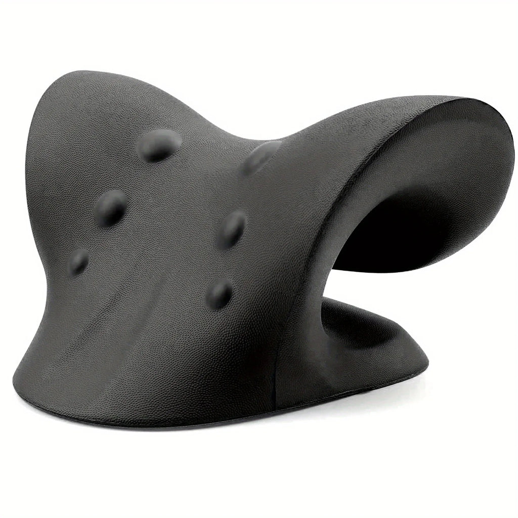 Eva Neck And Shoulder Relaxer, C-Shape Cervical Traction Device, Relax Spine Alignment, Chiropractic Pillow Stretcher Massager - TechSmartX