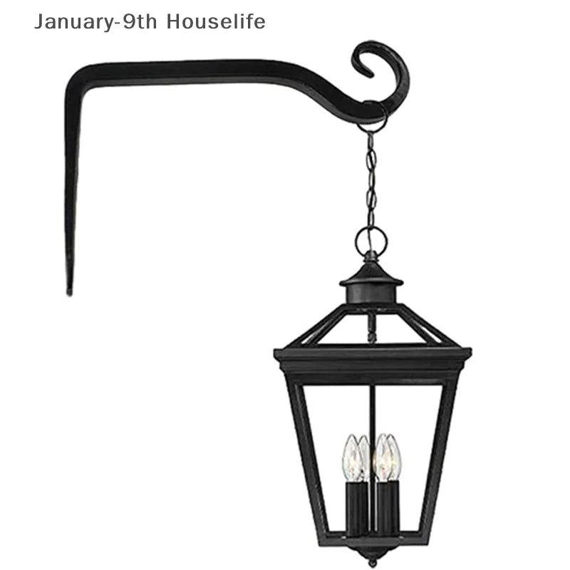 Wall Hanging Basket Iron Flower Pot Plant Support Hanger Hook Indoor Outdoor Home Garden Hanging Lantern Decoration - TechSmartX