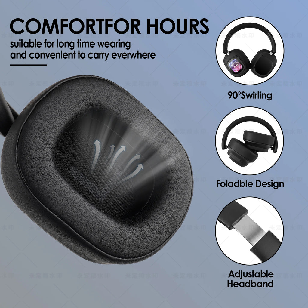 Siindoo NEWEST ANC930Plus Hybrid ANC Wireless Headphone, With Multi Magnetic Touch Control LED Screen AND APP Download 1GB MP3 - TechSmartX