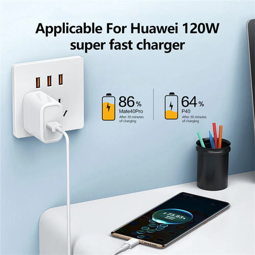 10A 120W Type C Fast Charging Cable Phone Charger USB C Data Cord For Huawei Mate 40 50 Honor Xiaomi Samsung Quick Charge Cable