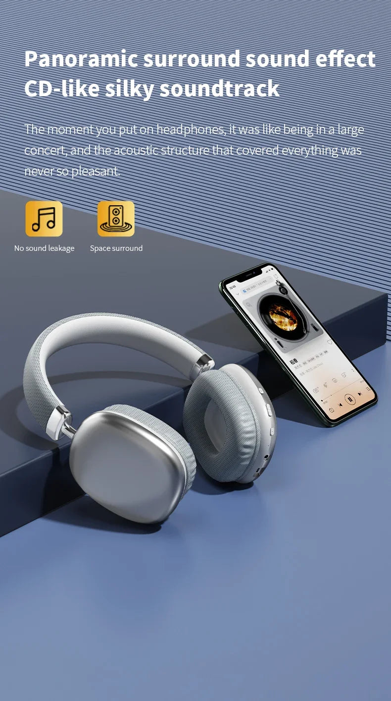 2025 NEW Air Max Bluetooth Earphone Over ear Wireless Headset stereo surround gaming Headphone For Apple Iphone Xiaomi Phone - TechSmartX