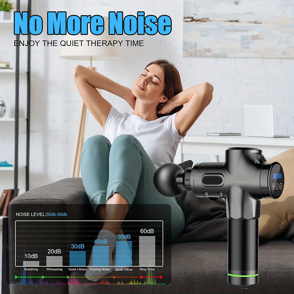 30 Level Massage Gun Fascia Deep Muscle Relax Body Neck Massager Electric Fitness Equipment Noise Reduction Male Female - TechSmartX