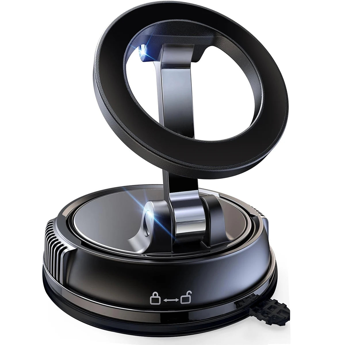 Vacuum magnetic phone holder, Magsafe suction cup phone holder, 360 ° adjustable magnetic phone holder, pocket sized foldable - TechSmartX
