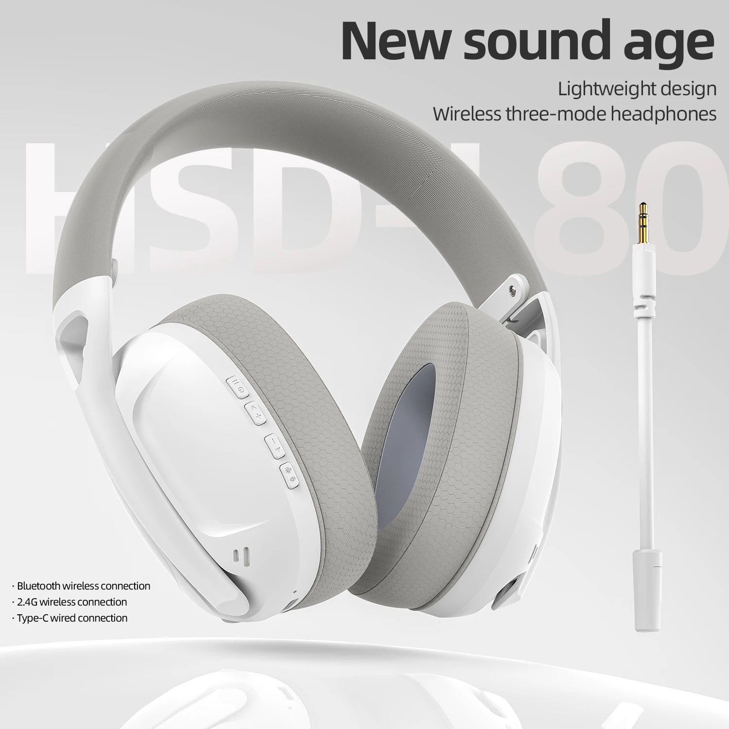 SmailWolf-L80 Bluetooth wireless three-mode headphones headset lightweight headset 2.4G gaming headsets sports bass - TechSmartX