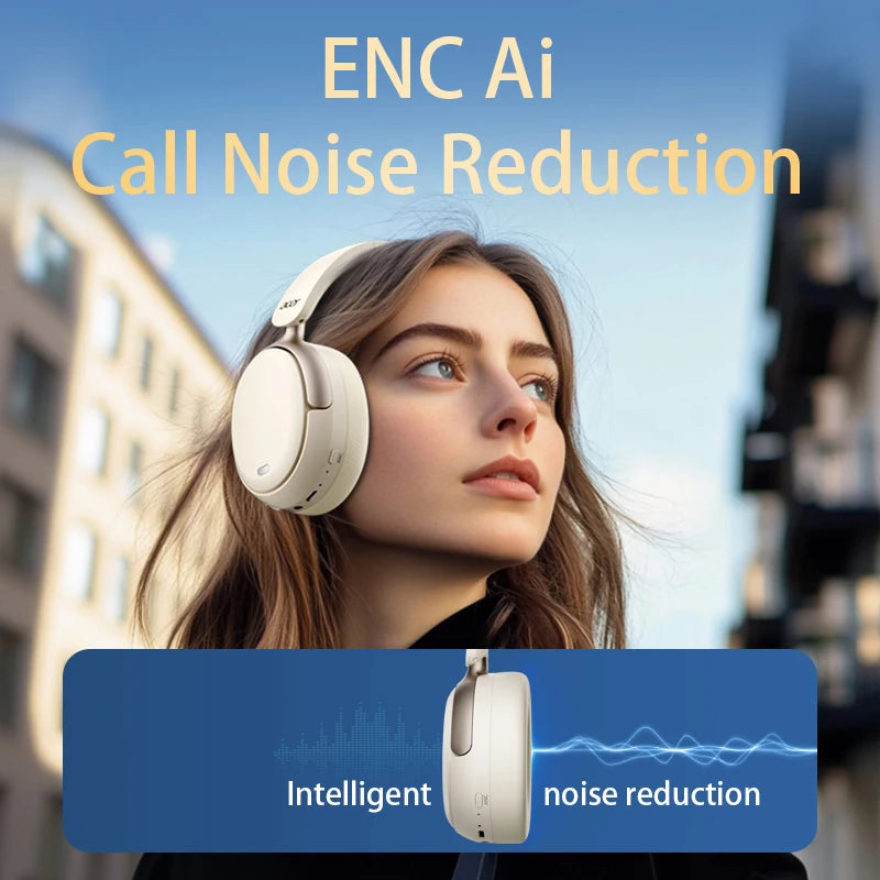 Acer OHR516 ANC Wireless Headphone 48dB Noise Canceling Hi-Res Spatial Audio Earphone with LDAC Bluetooth 5.4 Over Ear Headset - TechSmartX