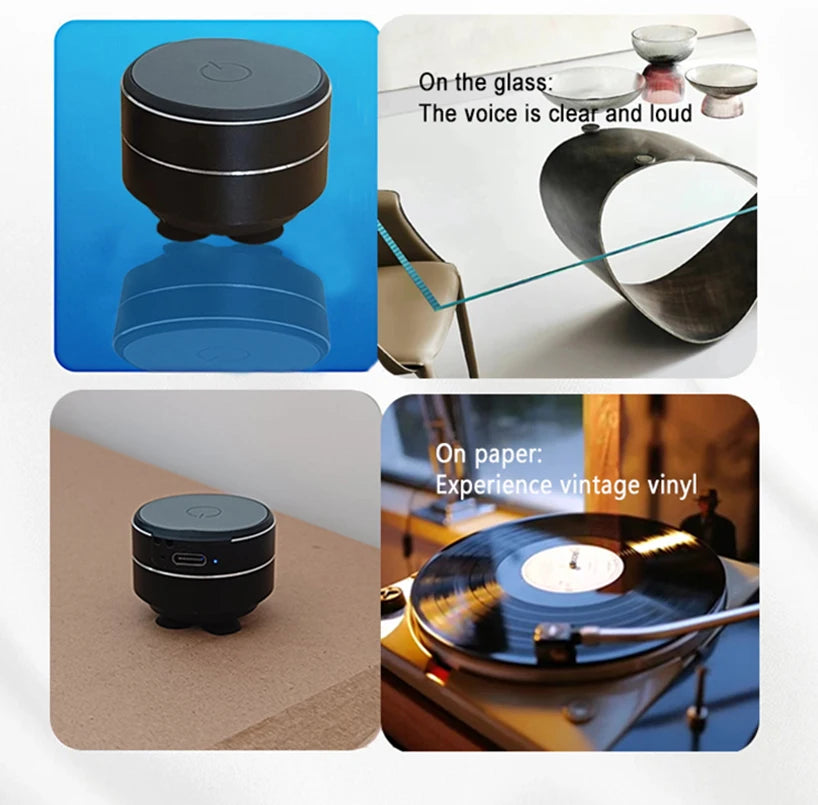 Bone conduction wireless speaker - sucker mount, TWS hi-fi sound enhanced bass, wearable loop, resonance features dynamic audio - TechSmartX