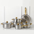 Set oale 12 piese inox, cu capace de sticla termorezistenta